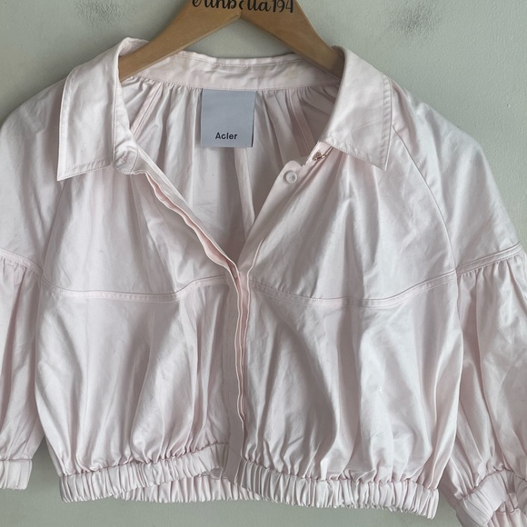 ACLER Marquis Cotton Collar Crop Top Shell Pink - Picture 5 of 15